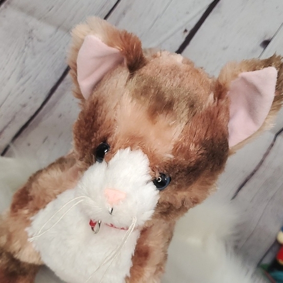 B-A-B Build-a-Bear Brown Tabby Realistic Pet House Cat Red Collar Unique No Tags - Picture 5 of 13